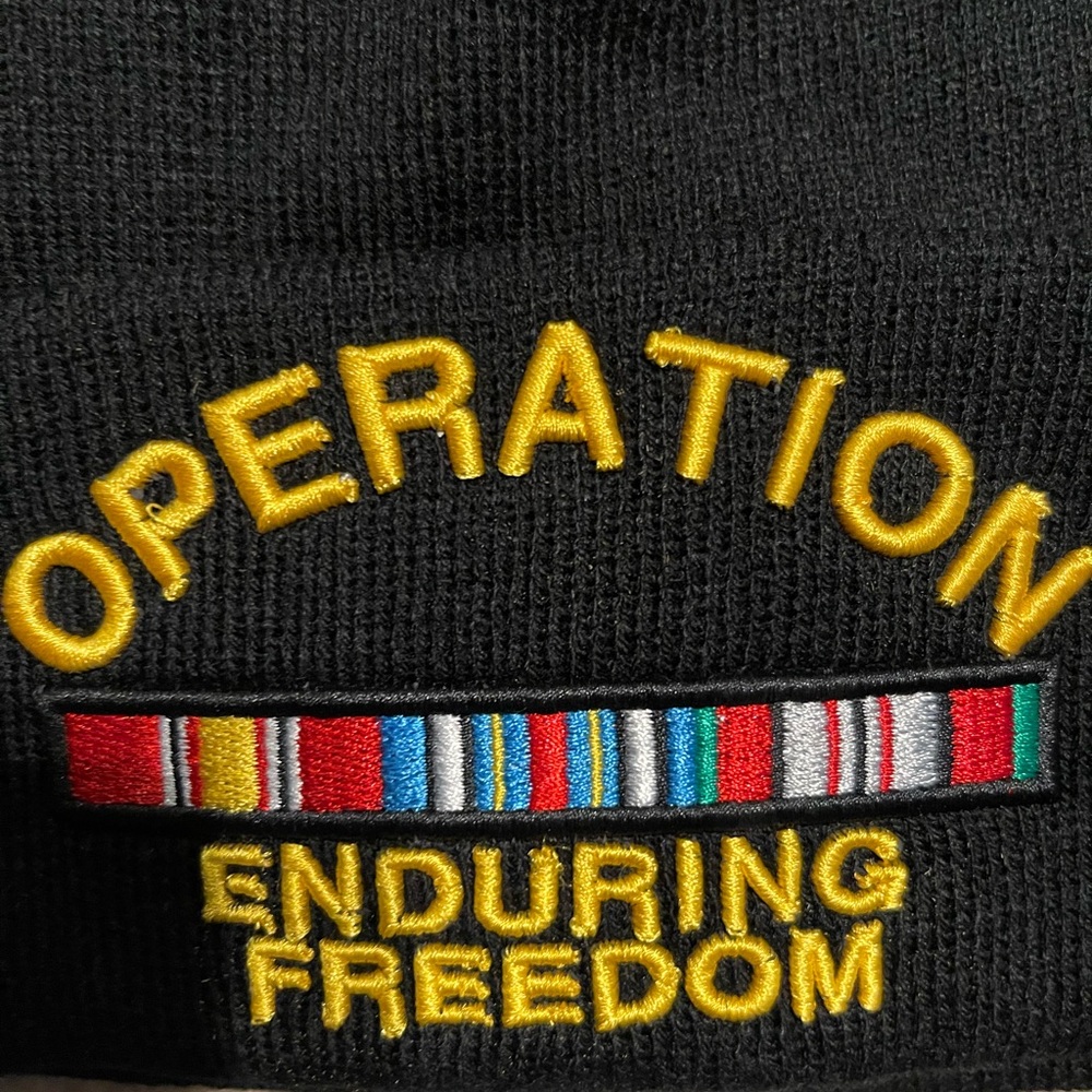 COPY - Operation Enduring Freedom Beanie Winter Cap Black - Picture 4 of 5